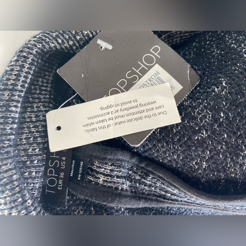 TOPSHOP Nordstrom NWT Marled Gray Open-Front Sweater - Picture 4 of 8